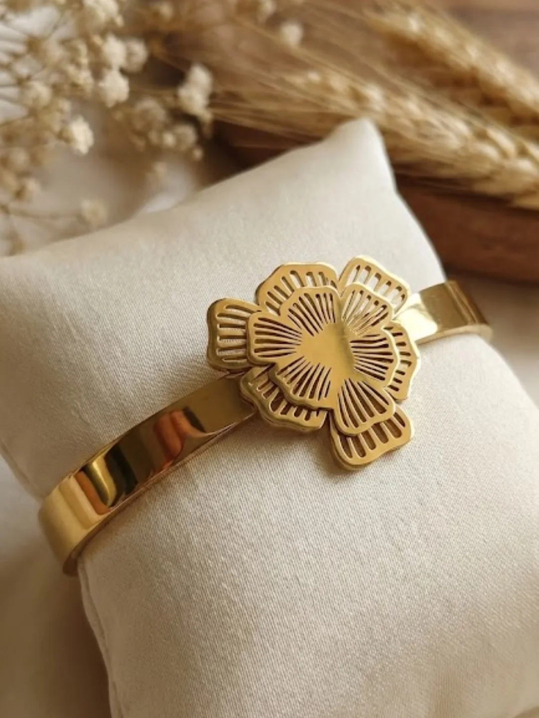 Gold-Plated Stainless Steel Cuff Bracelet