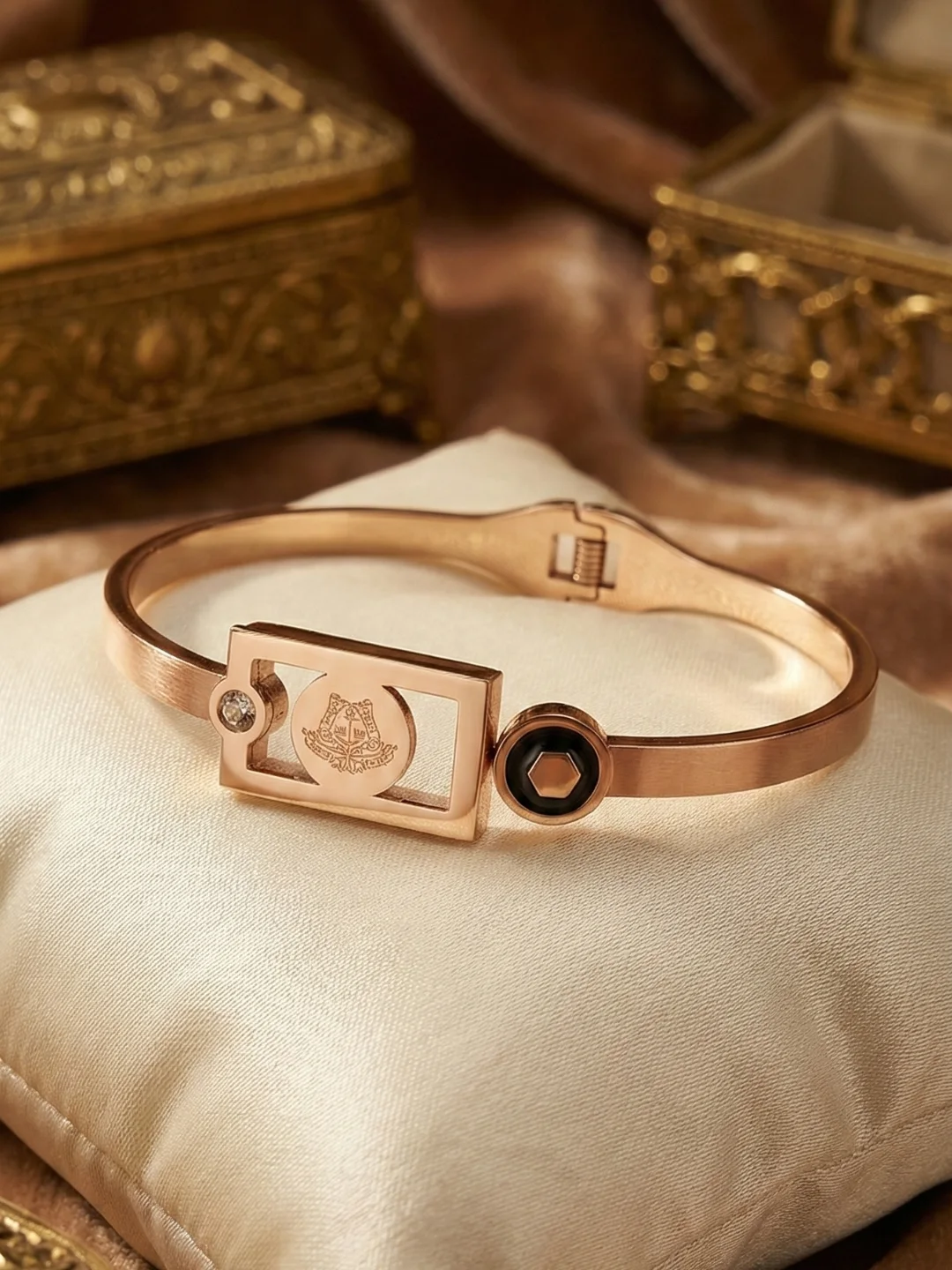 Rose Gold-Plated Stainless Steel Cuff Bangle