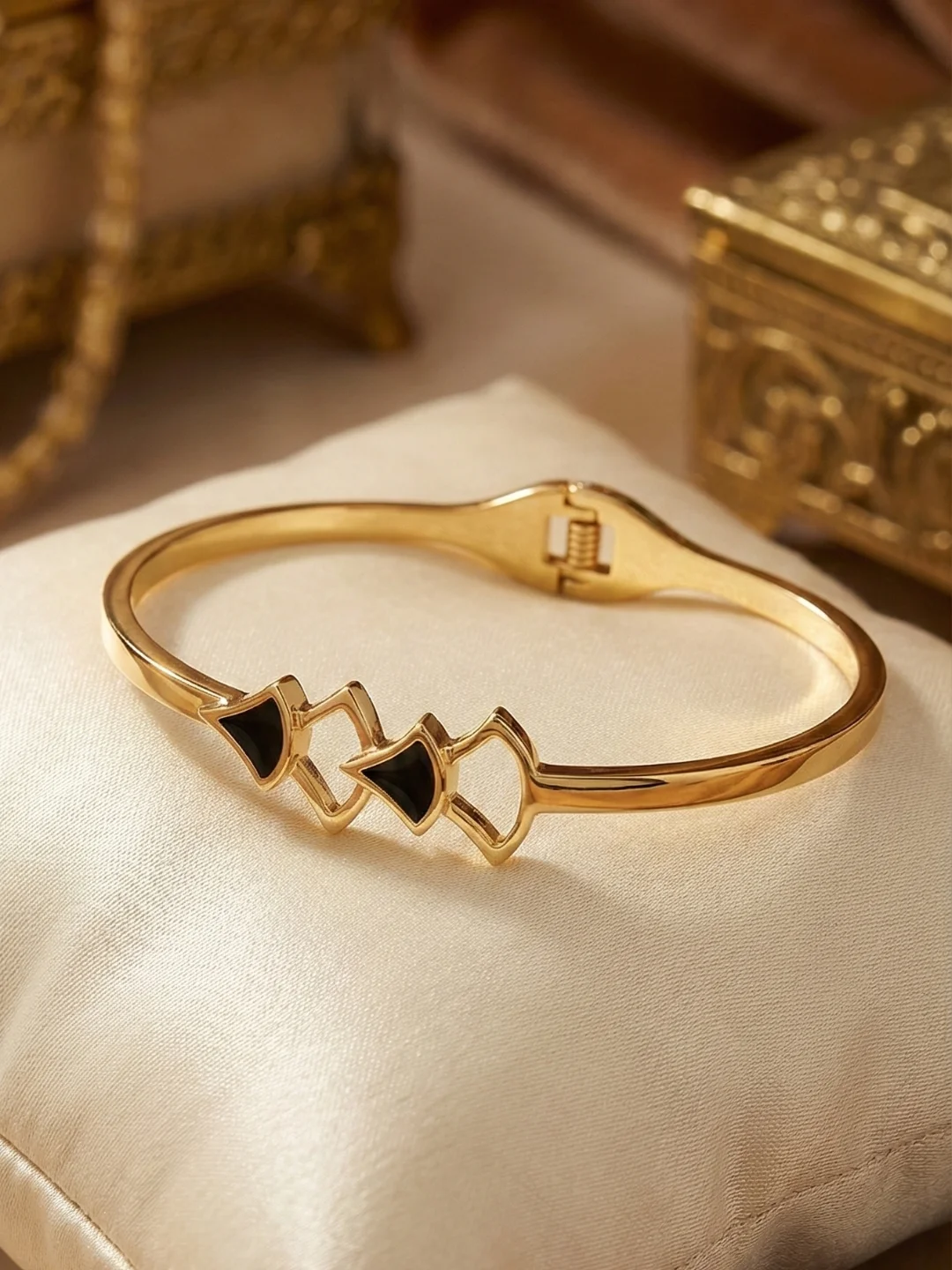 Gold-Plated Stainless Steel Multi-Charm Bracelet