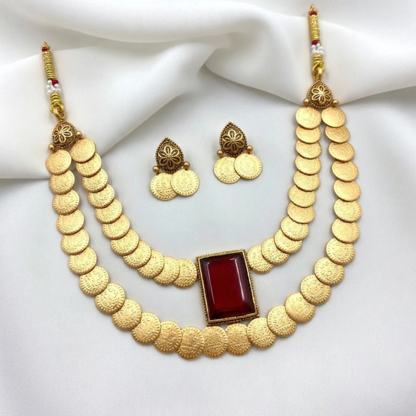 Gold Coin Pendant Set